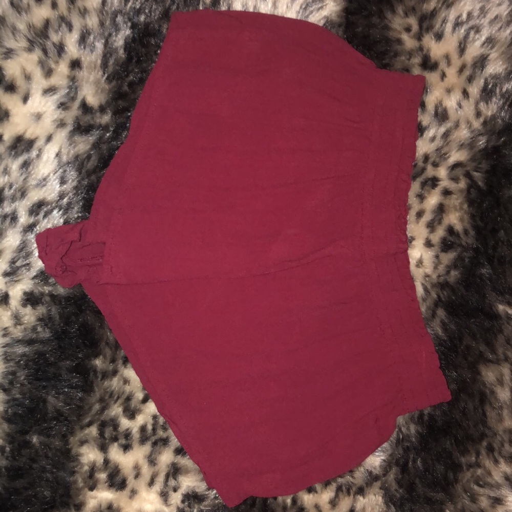 Red chiffon style shorts